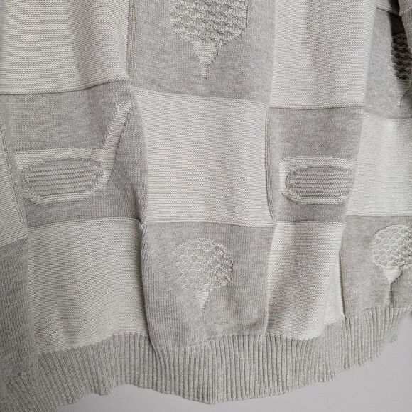 Vintage Golf Theme Knit Crewneck Sweater, Men's Cream, Tosani Canada, Size Mediu - Picture 2 of 7